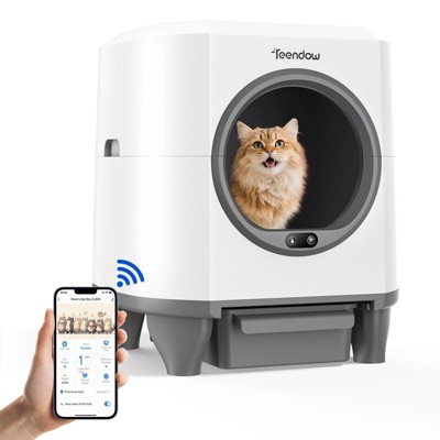Automatic Self-Cleaning Cat Litter Box with 80L Capacity, Odor Control, APP Control,Washable Design, for Multiple Cats, Includes Mat