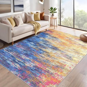 Artistic Runner Rug, Washable Non Slip Low Pile Soft Floor Carpet for Kitchen, Entryway, Bedroom, Hallway & Bathroom - 1 of 4