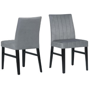 QingMoon Modern Dining Chairs Set of 2, Upholstered Kitchen Chairs, Channel Tufted Design for Home Party and Dining Room - 1 of 4