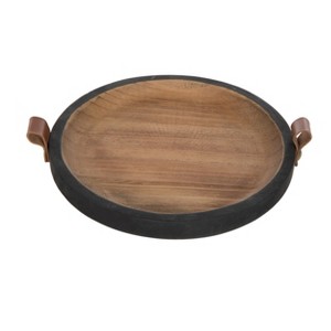 Transpac Multicolor MDF Serving Tray with PU Handles Stylish Functional Tabletop Decoration for Christmas and Everyday Use - 1 of 1