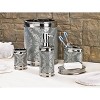 Damask Wastebasket White - Moda at Home: Ceramic Bathroom Trash Can, 10" Height, 490ml Capacity, Classic Pattern - 3 of 4