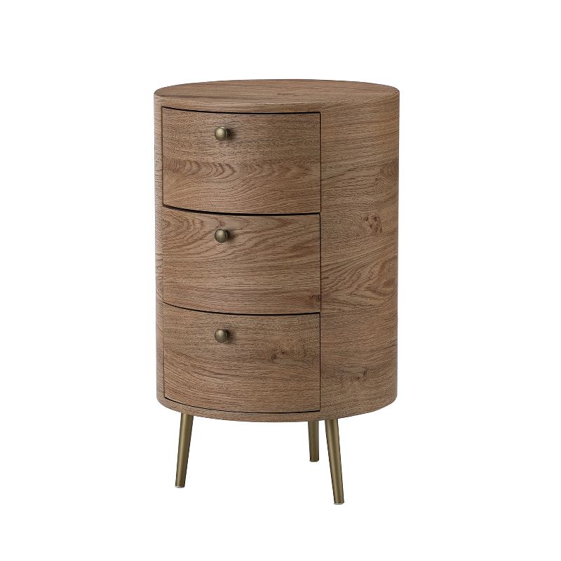 Maddalena 26'' Tall Drum 3- Drawer End Table Storage Cabinet|KARAT HOME, 1 of 11