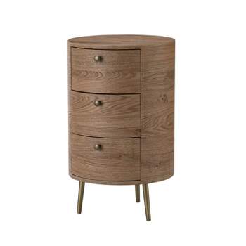 Maddalena 26'' Tall Drum 3- Drawer End Table Storage Cabinet|KARAT HOME