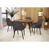 LeisureMod Markley Leather Dining Chair with Black Metal Legs - 2 of 4