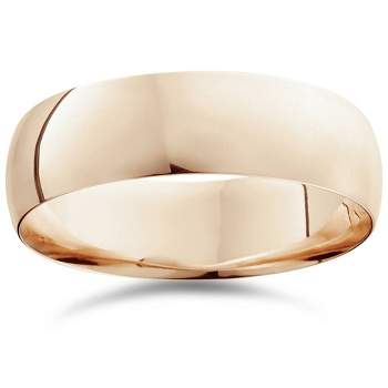 Pompeii3 7mm Wide Low-Dome High Polished Band 14K Rose Gold Wedding Ring