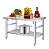 60" x 24" Stainless Steel Folding Table - 920 LBS Commercial Foldable Prep Table, Metal Worktable with Adjustable Undershelf and Lockable Casters - 2 of 4