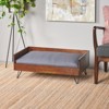 Mewoofun Acacia Wood Pet Bed,Dog Bed Fabric Plush Tufted Cushion and Minimalist Hairpin Legs Fit Small Dogs - 3 of 4