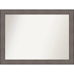 43" x 32" Non-Beveled Country Barn Wood Bathroom Wall Mirror Brown - Amanti Art: Includes Mounting Hardware, Wood Frame - 1 of 4