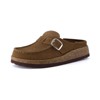 CUSHIONAIRE Women's Hobby Genuine Leather Cork Footbed Clog with Comfort, Arch Support, Buckle Strap, Slip-On Mules - 2 of 4