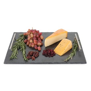 True Fete Slate Cheese Board and Chalk Set, Natural Slate with Velvet Backing, 15.75" by 11.75", Cheese Service, Entertaining Gift Set - 1 of 4
