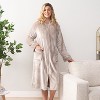 PAVILIA Womens Housecoat Zip Robe, Fleece Zipped Up Front Bathrobe, Plush Warm Long Zipper House Coat Lounger Pockets - 3 of 4