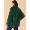 Seta T Women's Faux Fur Coat Long Sleeve Pockets Lapel Shaggy Warm Winter Overcoat Fluffy Jackets - 4 of 4