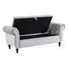 CAVINAS Velvet Rectangular Storage Ottoman Bench with Nailhead Trim, Multifunctional Ottoman Foot Rest with 1 Pillow, Accent Stools, Entryway Benches - 3 of 4
