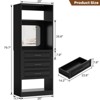 Aheaplus Freestanding Closet System with 3 Drawers, Wooden Closet Organizer with Mirror and Shelves - 2 of 4