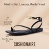 CUSHIONAIRE Secret Flat Sandals for Women with Gold Ankle Cuff and Toe Ring Strap, Vegan Leather Dress Sandals - 2 of 4