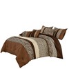 Home Mart Goods 6 Piece Brown Beige Animal Print Comforter Set Embroidery Soft Bedding - 2 of 4
