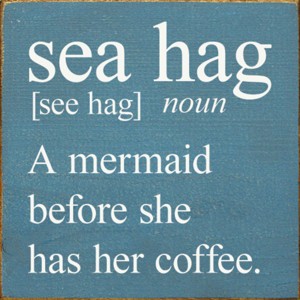 Slickblue Funny Mermaid Wood Sign, Routed Slot for Hanging, Wall or Shelf Decor, Rustic Look, 7x7 Size, Color Options - 1 of 3