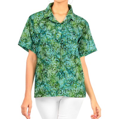 HAPPY BAY Hawaiian Shirts Womens Casual Summer Beach Party Blouse Shirt Short Sleeve Tropical Vacation Dress Shirts Colorful for Women
