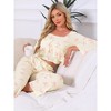 INSPIRE CHIC Women's Cami Pajama Set Tank Top Pants Long Sleeve Cardigan 3 Piece Loungewear Sets - 4 of 4