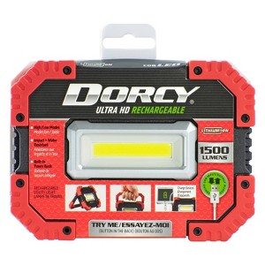 Dorcy 1500 Lumens USB Rechargeable LED Worklight: Portable Utility Light, Weather-Resistant, Impact-Resistant, Red - 1 of 4