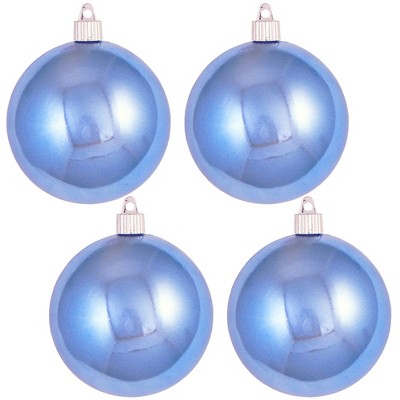 Christmas by Krebs 4ct Polar Blue Shatterproof Christmas Ball Ornaments 4" (100mm)