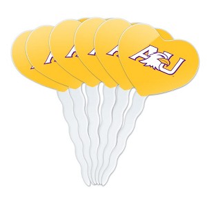 Ashland University Secondary Logo Heart Love Cupcake Picks Toppers Decoration Set of 6 - 1 of 4