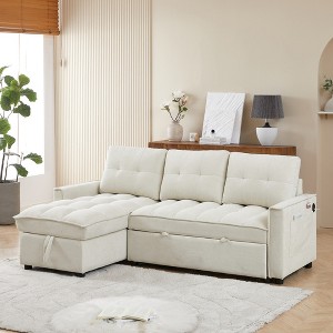 SKRAN 78.75" Reclining Sofa with USB and type-c charging ports, L-Shaped Sectional Sofa with Storage Features for Living Room - 1 of 4