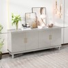 ORRD 70.07" Champagne 4-Door Storage Cabinet, Large Heavy-Duty Cabinet with Adjustable Shelves for Living Room & Kitchen - 2 of 4