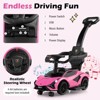 Infans 3-in-1 Licensed Lamborghini Kids  Ride On Push Car w/Removable Guardrails & Handle, Hidden Storage Space & Detachable Universal Wheels, Pink - 4 of 4