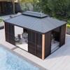 EROMMY 16 Ft. W X 12 Ft. D Outdoor Hardtop Gazebo, Double Top Galvanized Steel Roof Aluminum Sunroom - 3 of 4