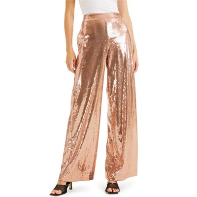 I.N.C International Concepts Womens Sequin Dress Pants, Beige, X-Small