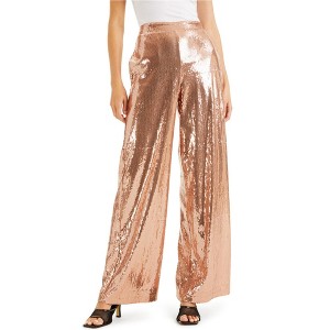 I.N.C International Concepts Womens Sequin Dress Pants, Beige, X-Small - 1 of 1