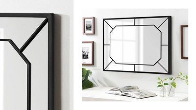 Ardithe Gold Geometric 24x30 Rectangular Vanity Mirror