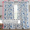HLC.ME Scarlet Floral & Birds Patterned Window Back Tab Rod Pocket Curtains - Light Blocking Window Panels, Set of 2 - 3 of 4