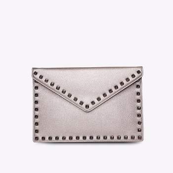 MERSI Vera Envelope Clutch Studded Bag with Detachable Chain Strap - Silver
