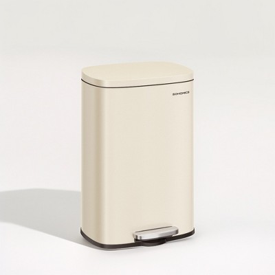 13 Gal (50 L) Trash Can, Stainless Steel Kitchen Garbage Can, Soft Close, Step-On Pedal, Removable Inner Bucket