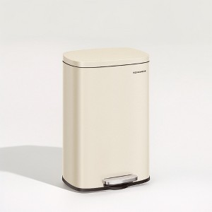13 Gal (50 L) Trash Can, Stainless Steel Kitchen Garbage Can, Soft Close, Step-On Pedal, Removable Inner Bucket - 1 of 3