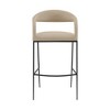 HomeRoots 26" Beige and Black Faux Leather and Iron Low Back Counter Height Bar Chair - 4 of 4