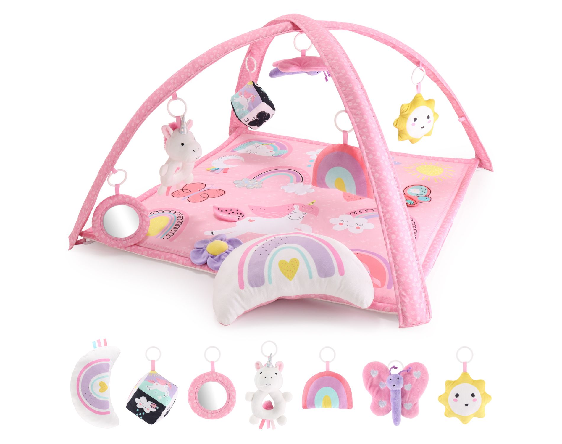 The Peanutshell Rainbow Paradise 7-in-1 Activity Gym & Play Mat for Baby