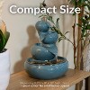 Sunnydaze Indoor Home Decorative Glazed Smooth Ceramic Tiered Vessels Tabletop Water Fountain - 10" - 3 of 4