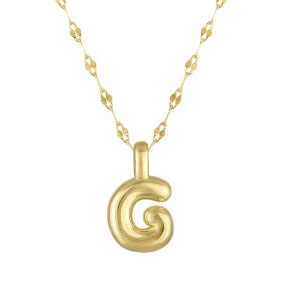 Junior Jewels 14K Gold Over Sterling Silver Initial Bubble Necklace, A-Z