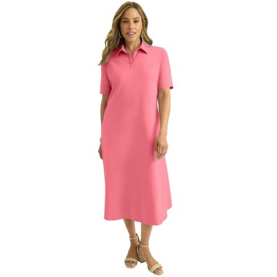 Jessica London Women's Plus Size Notch Neck Midi Dress