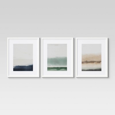 (Set of 3) 16" x 20" Horizon Framed Wall Art - Project 62™