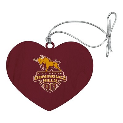 California State University Dominguez Hills Primary Logo Heart Love Wood Christmas Tree Holiday Ornament
