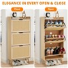 Shoe Cabinet-Hidden Shoe Storage with Flip Rattan Flip-Drawer and Anti-Tip Design,Shoe Cabinet for Entryway,Hallway,18-20 Pairs Storage Organizer - 4 of 4