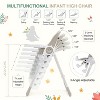 Foldable Baby High Chair with Adjustable Height, 5 Recline Positions & Removable Double Tray -Space-Saving Infant Highchair for Toddlers - 4 of 4