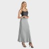 24seven Comfort Aapparel Womens Solid Color Elastic Waist Maxi Skirt - 2 of 4