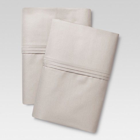 Performance Solid Pillowcase Set Standard Gray 400 Thread Count