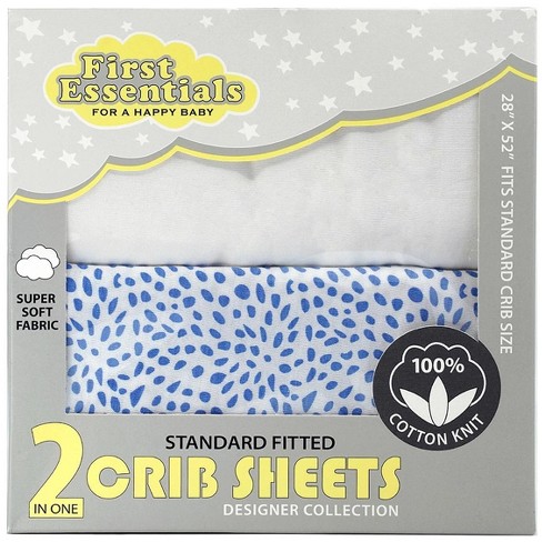 First Essentials 100 Cotton 28 x 52 Standard Fitted Crib Sheet Breathable And Super Soft 2 Pack Target