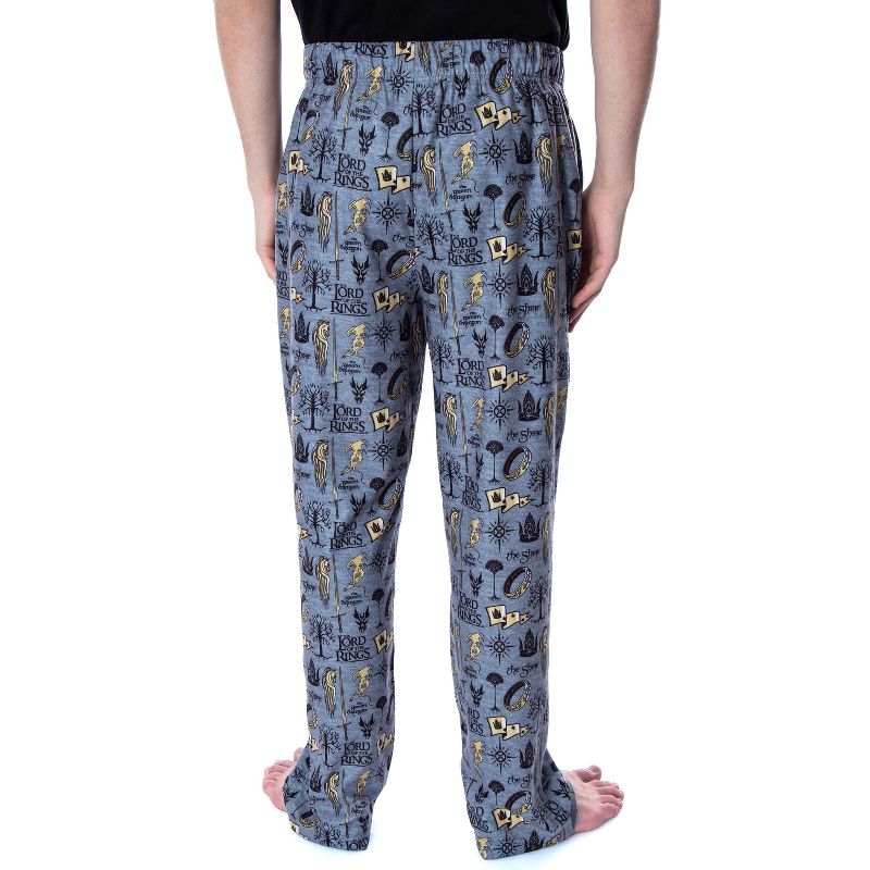 Lord of the Rings Men's Allover Pattern Adult Sleepwear Pajama Pants LOTR Grey, 4 of 6